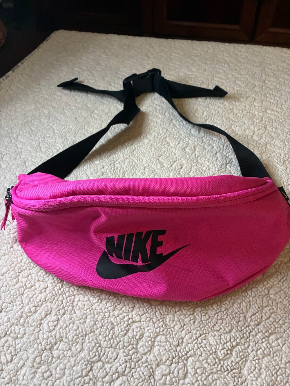 Nike Heritage Pink Fanny Pack Waist Bag Belt Bag Black Logo
